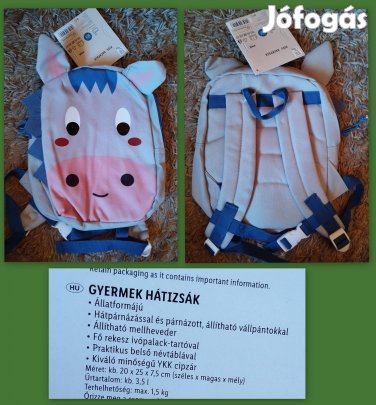 Vadiúj címkés lidl füles csacsi hátizsák, párnázott