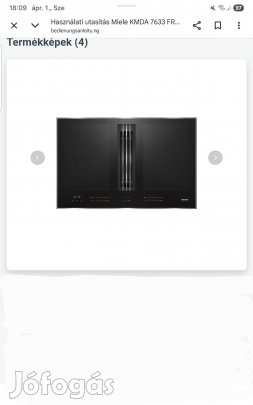 Vadonat Új Miele Kmda 7633 Indukciós főzőlap-Paraelszívóval! Új modell