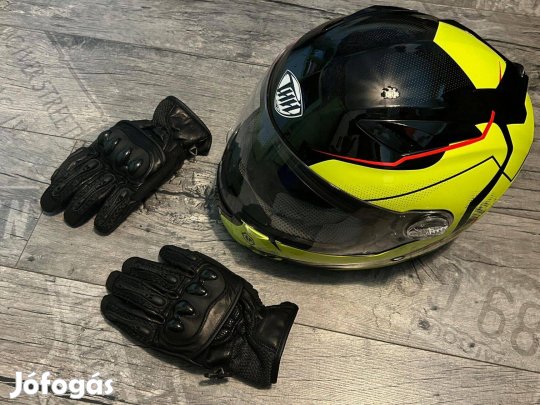 Vadonat új motoros sisak és kesztyű eladó
