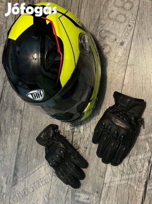 Vadonat új motoros sisak és kesztyű eladó