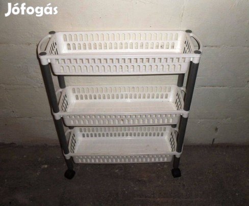 Vadonat ujj műanyag zöldség STB 3 polcos kerekes tároló