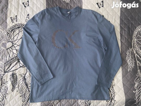 Vadonatúj 100% pamut hosszúujjú felső, L-es, kék