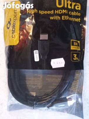 Vadonatúj 3 m-es 8K UHD kábel Pécsett eladó