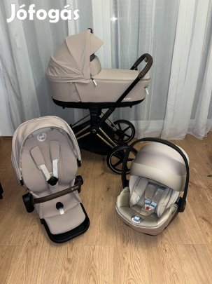 Vadonatúj Cybex priam szett rosegold vázzal cozy beige huzatokkal