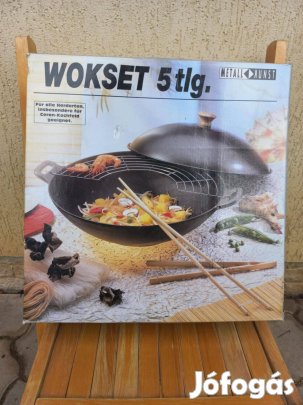 Vadonatúj Metall Kunst 5 részes Öntöttvas Wok Szett (36 cm)