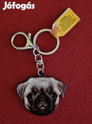 Vadonatúj Mopsz-kulcstartó