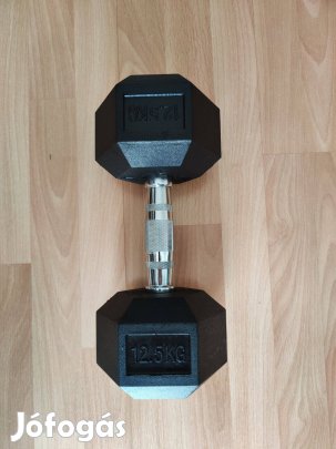 Vadonatúj! 12,5kg Hexa gumírozott kézisúlyzó
