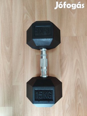 Vadonatúj! 15kg Hexa gumírozott kézisúlyzó 44