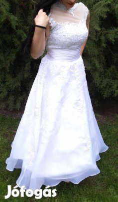 Vadonatúj csodaszép fehér menyasszonyi ruha, 38-40es méret