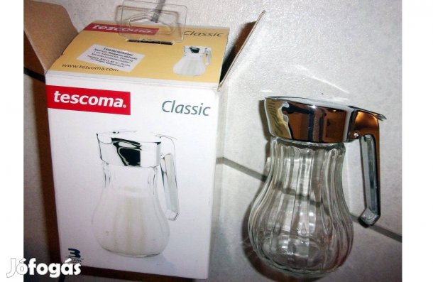 Vadonatúj cukorszóró rugós tetejű üveg és fém kancsó Újpest központ