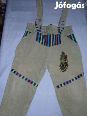 Vagány kantáros nadrág 2-3 évesre (méret 98) sötét színű