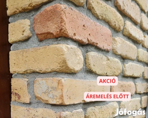 Vágott, szeletelt tégla falburkolat prémium antikolt, sarokelem