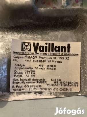 Vailant vízmelegítő gázégő és vezérlő