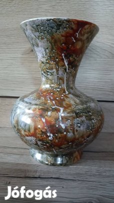 Vajda kerámia - folyatott márvány mintás kézzel festett váza