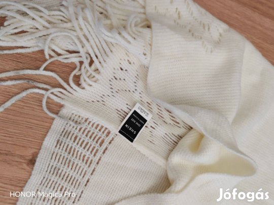 Vajfehér női poncsó one sized