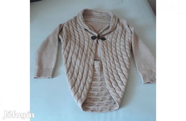 Vajszínű kötött kardigán