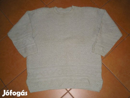 Vajszínű női kötött pulóver XL-es XL újszerű
