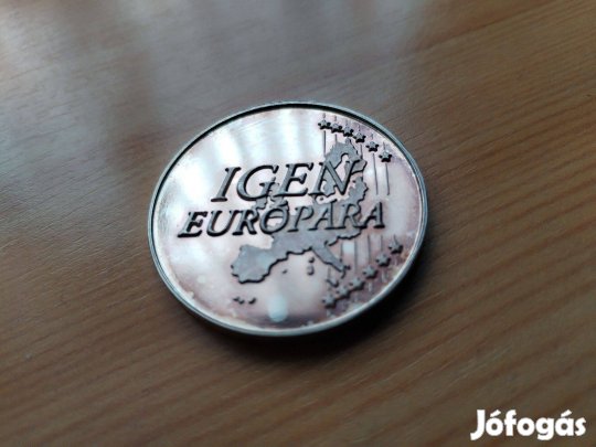 Választási EU "igen-nem" érem ezüstözött szép db