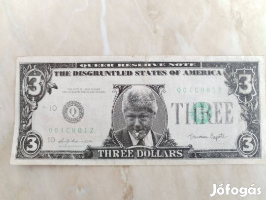 Választási pénz 3 Dollár "Bill Clinton" / nem fizetőeszköz /