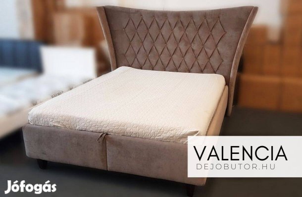 Valencia franciaágy 140x200 cm ágybetét + ágyneműtartó komplett barna