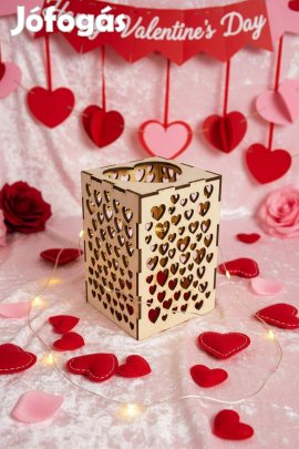 Valentin napi ajándék Szívmintás Mécsestartó Lámpa