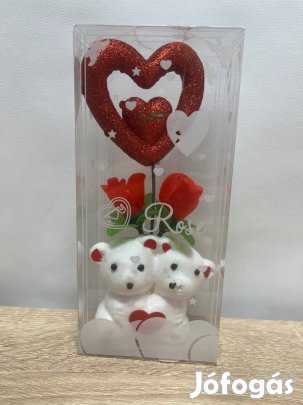 Valentin-napi macik + szív