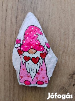 Valentin napi manó festett kő