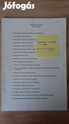 Vállalkozói ismeretek jegyzet (OKJ)