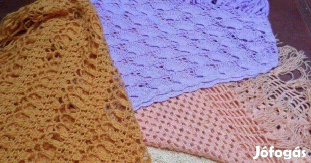 Vállkendő kötött horgolt kendő újszerű