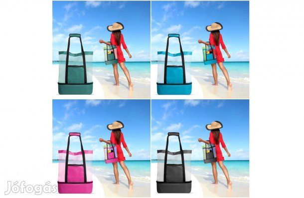 Válltáska Strandtáska - nagyméretű hálós rész oldalsó zseb alsó termo