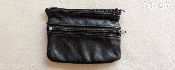 Valódi Juhnappa Bőr Pénztárca - Fekete - Méret: 7,5x10,5cm
