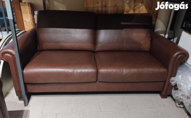 Valódi bőr, minőségi, modern kanapé (barna) eladó