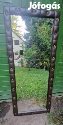 Valódi bőr bevonatos (sötétbarna) tükör eladó!