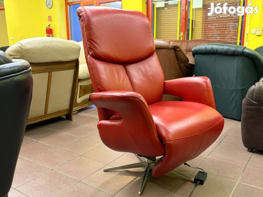 Valódi bőr dizájner relax fotel, kétmotoros. Abszolút újszerű állapot!