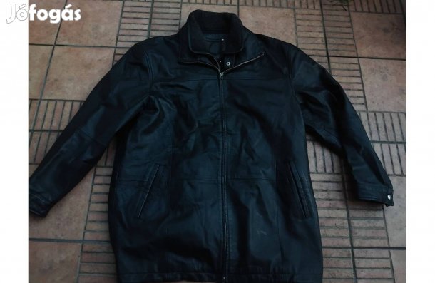 Valódi bőr levehető előkés férfi bőrkabát 50 L XL