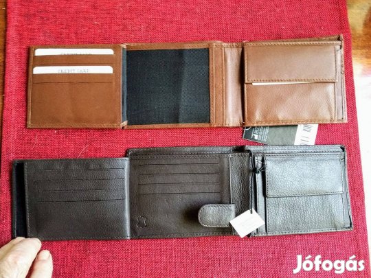 Valódi bőr prémium pénztárca kb 12x10cm Kétféle Kivitel