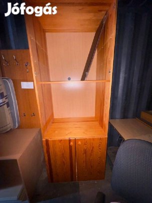 Valódi fa szekrény eladó - üvegajtó
