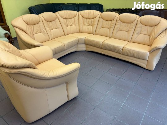 Valódi marhabőr Himolla sarokülőgarnitúra+fotel, abszolút újszerű!