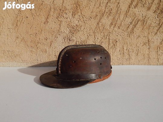 Valódi,vastag bőr,bányászsapka,fejvédő,kobak