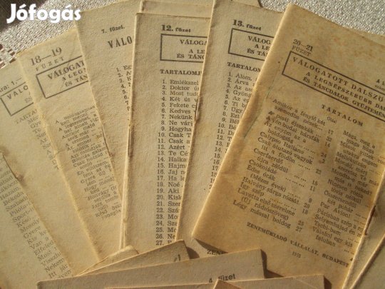 Válogatott dalszövegek 1950-60-as évekből /16db kisfüzet/