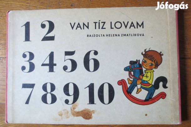 Van tíz lovam hajtogatós mesekönyv retro gyerek könyv