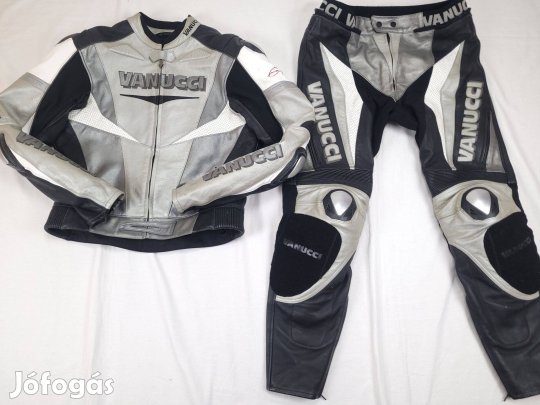 Vanucci Silver Titan férfi motoros bőrruha kabát nadrág 2XL 56
