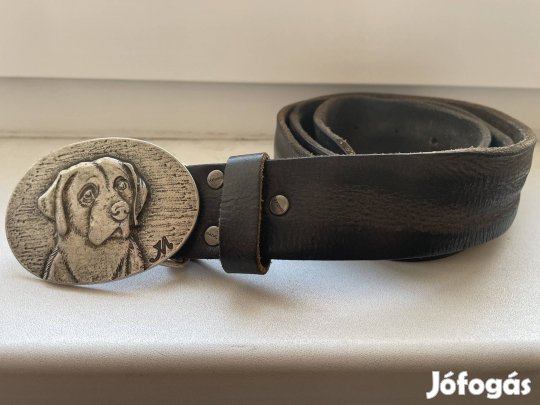 Vanzetti bőr öv - Labrador övcsattal