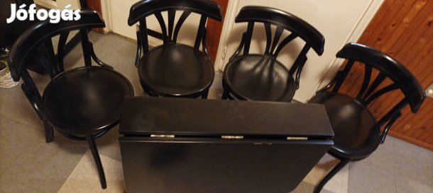 Variálható, fekete Stabil asztal&4 db szék