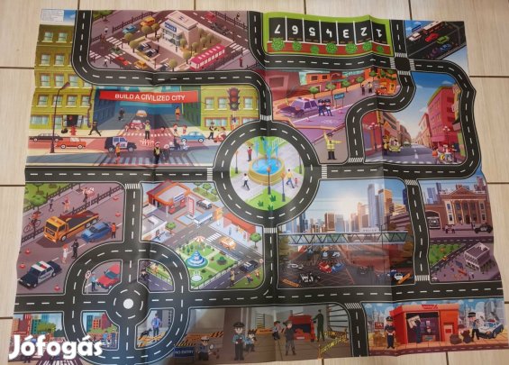 Városos autós játszószőnyeg 100×128 cm Új