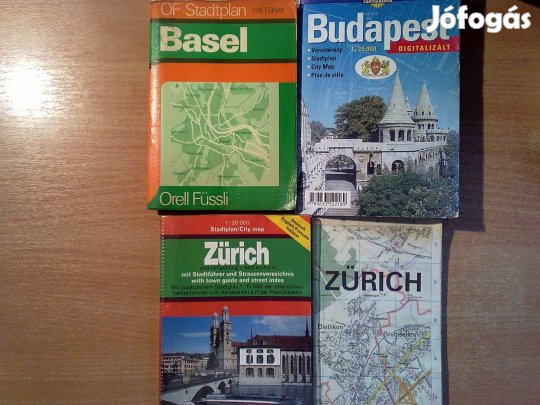 Várostérképek egy csomagban (Stadtplan Basel, Zürich und Umgebung)
