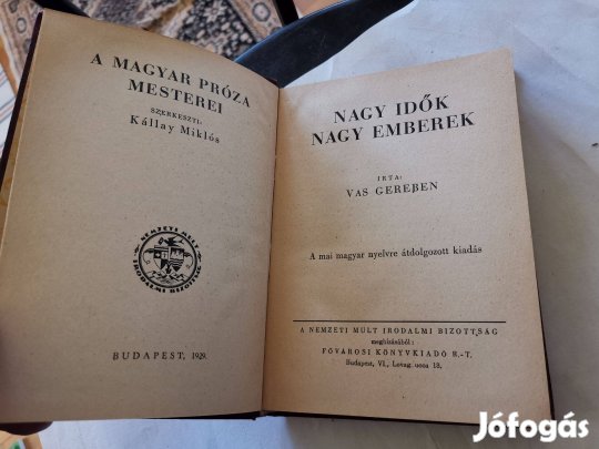 Vas Gereben - Nagy idők, nagy emberek - reformkor történetek