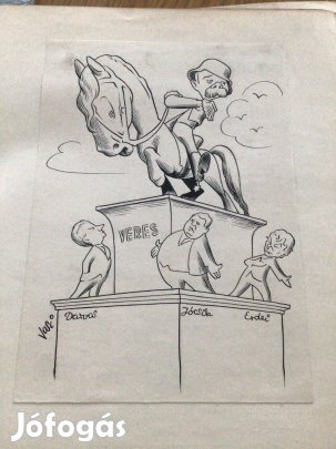 Vasi Kálmán eredeti rajza a Szabad Száj c. lapnak Veres Pét