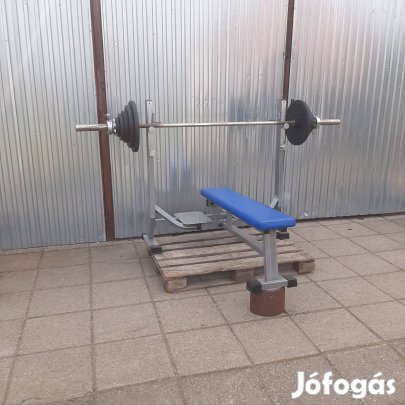 Vasil edzőtermi fekvenyomó pad atlas olimpiai súlyzókészlet