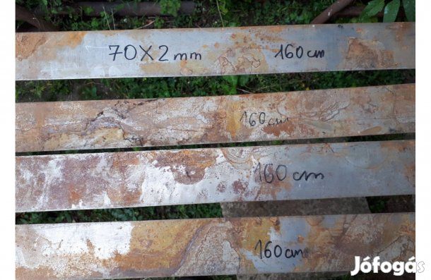 Vaslemez 70x2 mm 160 cm hosszú új eladó !